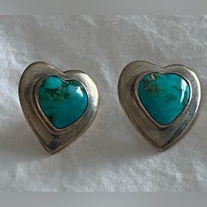 Solid sterling silver & turquoise post earrings
